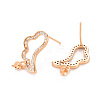 Brass Micro Pave Clear Cubic Zirconia Earring Findings KK-T062-234G-NF-2
