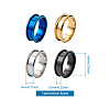 4Pcs 4 Colors Stainless Steel Grooved Finger Ring Settings STAS-TA0002-14B-7