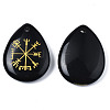 Natural Black Stone Pendants G-T122-72A-3