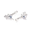 Brass Micro Pave Cubic Zirconia Pendants X-KK-Q073-09P-2
