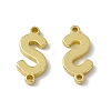 Rack Plating Brass Letter Connector Charms KK-C007-38G-S-2