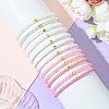 Pink Color Palette Glass Seed Beaded Stretch Bracelet Sets BJEW-MZ00102-3