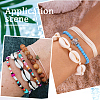 4Pcs 2 Colors Natural Shell & Synthetic Turquoise Braided Bead Bracelet for Women BJEW-PA0001-01-6