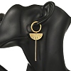 304 Stainless Steel & 201 Stainless Steel Snake Chain Tassel Dangle Earrings EJEW-JE07388-2