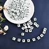 20Pcs Luminous Cube Letter Silicone Beads 12x12x12mm Square Dice Alphabet Beads with 2mm Hole Spacer Loose Letter Beads for Bracelet Necklace Jewelry Making JX437M-3