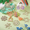  24pcs 12 Styles Unfinished Natural Poplar Wood Filigree Joiners Links WOOD-TA0001-81-16