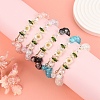 Glass Bead Charm Bracelets BJEW-YW00007-01-4
