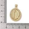 Oval with Virgin Mary Brass Micro Pave Cubic Zirconia Pendants KK-K385-031G-3