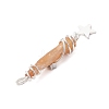 3Pcs 3 Styles Electroplated Natural Quartz Crystal Nuggets Copper Wire Wrapped Pendants PALLOY-JF03128-10-5