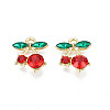 Rack Plating Alloy Rhinestone Pendants X-PALLOY-S139-017-2