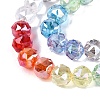 Electroplate Transparent Glass Beads Strands EGLA-Q135-8MM-C03-4