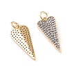 Brass Micro Pave Clear Cubic Zirconia Pendants X-ZIRC-I043-05G-2