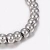 304 Stainless Steel Bracelets with 201 Stainless Round Beads BJEW-I238-12P-2