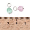 Dyed Natural Selenite Pendants PALLOY-JF05224-02-4