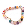 Handmade Millefiori Glass Beads Woven Pendants X-PALLOY-JF00533-2