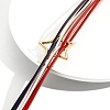 USA Flag Style Red Blue White Imitation Leather Cord Bracelets PW-WG3ADC7-01-3