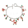 Christmas Alloy Enamel Charm Bracelets LS-BJEW-H634-01C-KCGP-2
