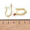 Brass Micro Pave Clear Cubic Zirconia Hoop Earring Findings EJEW-C185-01G-4
