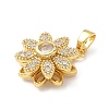 Brass Micro Pave Cubic Zirconia Rotating Pendants KK-M323-01D-G-2