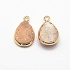 Electroplate Natural Druzy Crystal Charms G-A124-06C-1