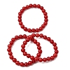 8MM Natural Dyed White Jade Round Beaded Stretch Bracelets for Women GG-CBA3F02-12A-4