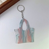 Marble Pattern Bag Acrylic Pendant Keychains PW-WGF4BEB-02-1