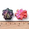 UV Plating Rainbow Iridescent Acrylic Beads X-OACR-A029-15-3