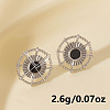 Vintage French Style Stainless Steel Sun Stud Earrings BK1028-1-2