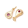 Brass Micro Pave Cubic Zirconia Charms CU-K002-42G-M-3