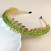 Leaf Glass with Metal Crown Hair Bands PW-WG4392F-01-1