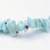 Natural Larimar Beaded Stretch Bracelets BJEW-JB02680-01-2