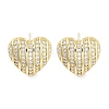 Brass Micro Pave Clear Cubic Zirconia Studs Earring for Women EJEW-S217-A02-1