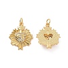 Rack Plating Brass Micro Pave Cubic Zirconia Pendants KK-C008-29G-1