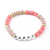 Handmade Polymer Clay Beads Stretch Bracelets Sets BJEW-JB06353-01-10