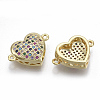 Brass Micro Pave Cubic Zirconia Links Connectors ZIRC-T005-041G-2