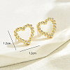 Elegant and Versatile Heart Brass Stud Earrings EW6078-5