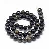 Natural Golden Sheen Obsidian Beads Strands G-R446-16mm-22-2