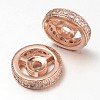 Steering Wheel Brass Micro Pave Cubic Zirconia Beads ZIRC-D044-RG-1