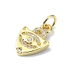 Eye Theme Brass Micro Pave Cubic Zirconia Charms KK-H475-58G-03-2