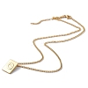 Stainless Steel Initial Letter Rectangle Pendant Necklace for Men Women LS-NJEW-E090-01G-07-2