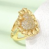 Brass Micro Pave Cubic Zirconia Cuff Open Rings for Women RJEW-F216-01B-G-2