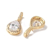 Brass Micro Pave Clear Cubic Zirconia Pendants KK-Q031-01G-2