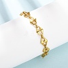 304 Stainless Steel Rhombus Link Chain Bracelets for Women BJEW-F536-09G-4