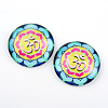 Yoga Theme Glass Cabochons X-GGLA-L011-25mm-33-1