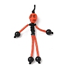 Halloween Theme Glass Seed & Natural Black Onyx & Synthetic Turquoise Beaded Pendants PALLOY-MZ00777-2
