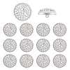 14Pcs 1-Hole Alloy Glass Shank Buttons BUTT-MA0001-16C-S-1