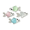 UV Plating Alloy Rhinestone Pendants FIND-M033-16P-1