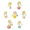 7Pcs 7 Styles Rack Plating Brass Micro Pave Clear Cubic Zirconia Pendants KK-CJ0004-03-1