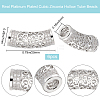 Beebeecraft 6Pcs Brass Micro Pave Cubic Zirconia Beads ZIRC-BBC0002-44P-2