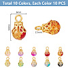 100Pcs 10 Color Crackle Glass Charms PALLOY-AB00223-2